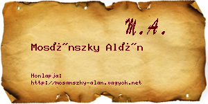 Mosánszky Alán névjegykártya